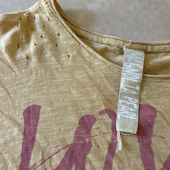 Magnolia pearl Short sleeved T-shirt cropped shirt // mustard - Picture 3 of 5